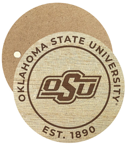Oklahoma State Cowboys Engraved Round Wooden 2.5