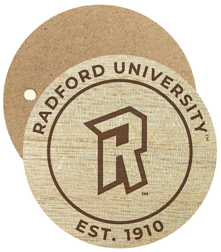 Radford University Highlanders Engraved Round Wooden 2.5