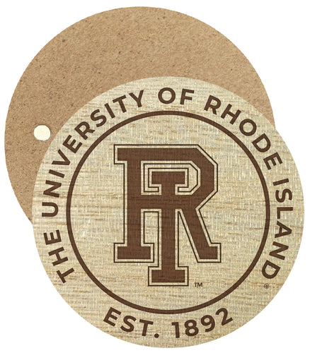 Rhode Island University Engraved Round Wooden 2.5