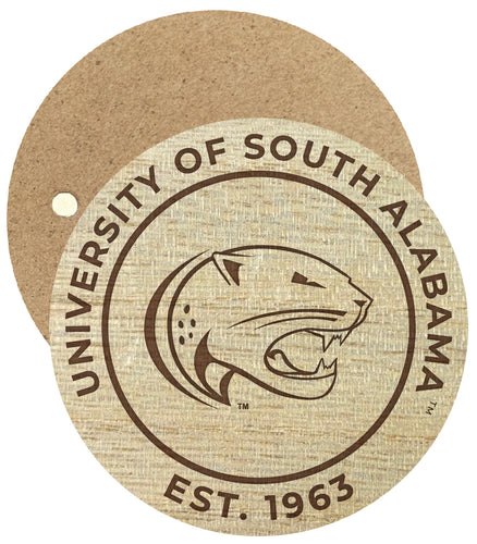 University of South Alabama Engraved Round Wooden 2.5
