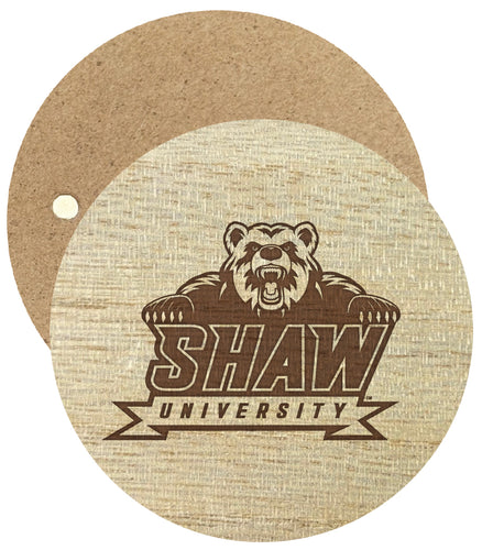 Shaw University Bears Engraved Round Wooden 2.5