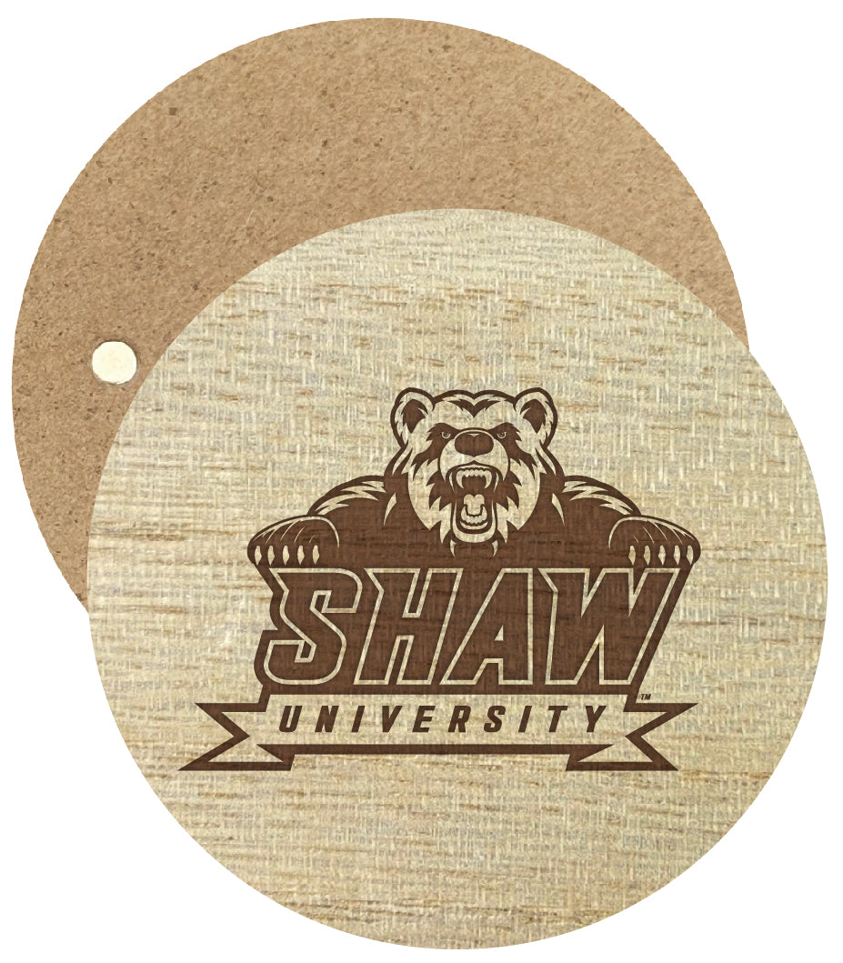 Shaw University Bears Engraved Round Wooden 2.5
