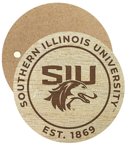 Southern Illinois Salukis Engraved Round Wooden 2.5