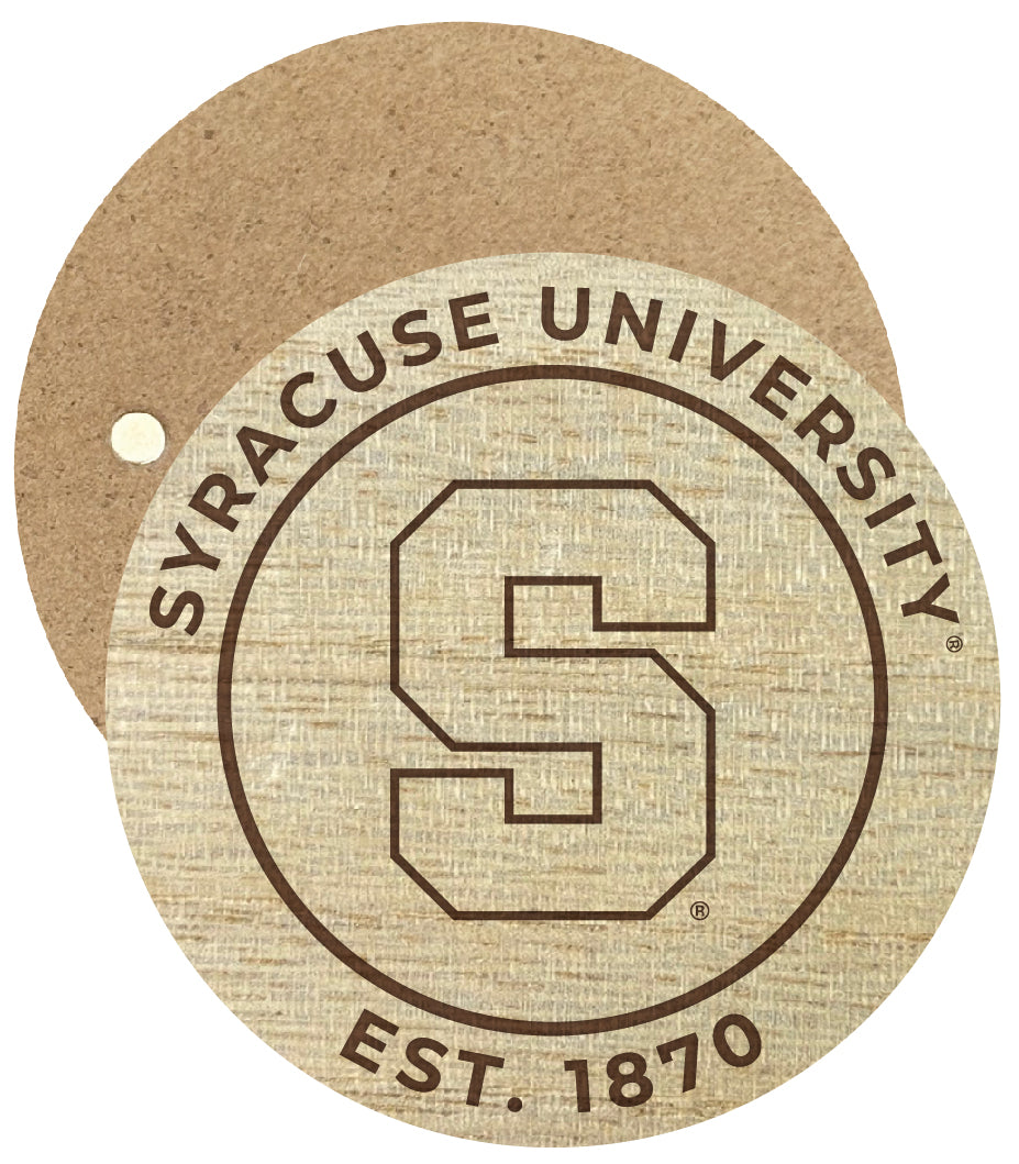 Syracuse Orange Engraved Round Wooden 2.5