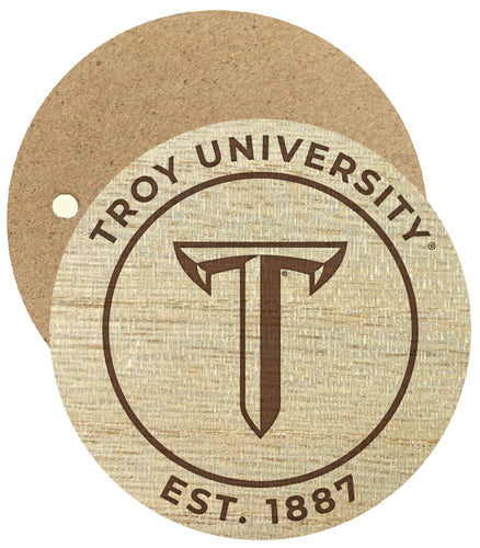 Troy University Engraved Round Wooden 2.5