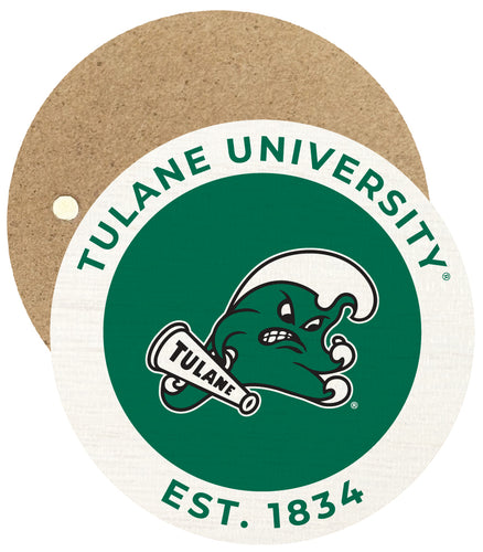 Tulane University Green Wave Round Wooden 2.5