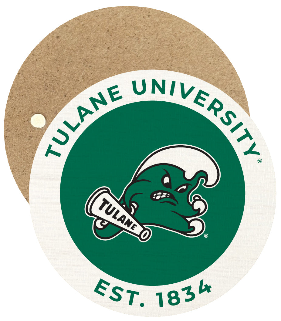 Tulane University Green Wave Round Wooden 2.5