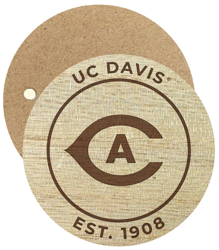 UC Davis Aggies Engraved Round Wooden 2.5
