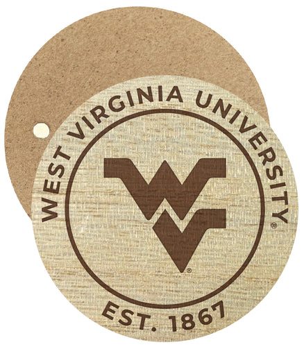 West Virginia Mountaineers Engraved Round Wooden 2.5
