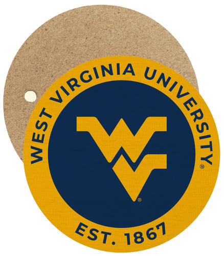 West Virginia Mountaineers Round Wooden 2.5