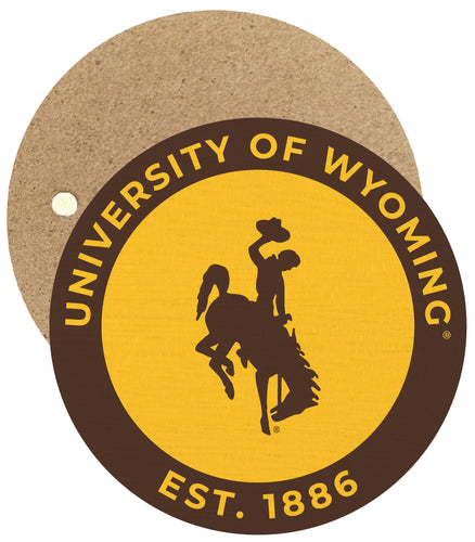 University of Wyoming Round Wooden 2.5