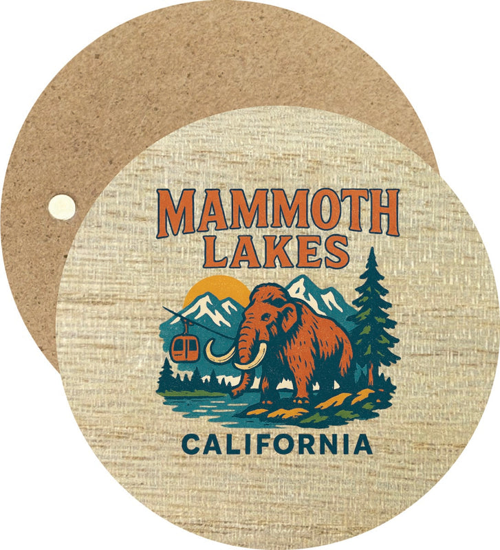 Mammoth Lakes California Vintage Design Souvenir Round Wooden 2.5"Fridge Magnet 
