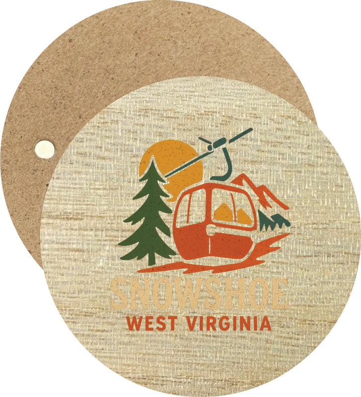 Snowshoe West Virginia Vintage Design Souvenir Round Wooden 2.5"Fridge Magnet 