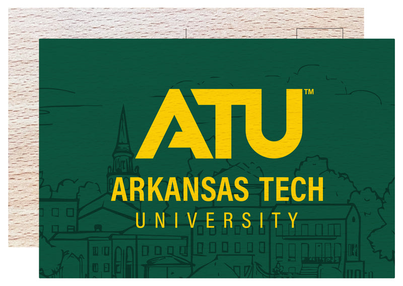 Arkansas Tech University Officially Licensed 4x6" Wooden Postcard with Full Color Design 