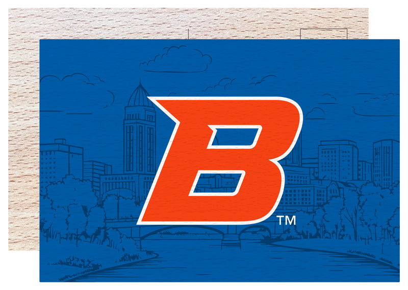Boise State Broncos Officially Licensed 4x6" Wooden Postcard with Full Color Design 