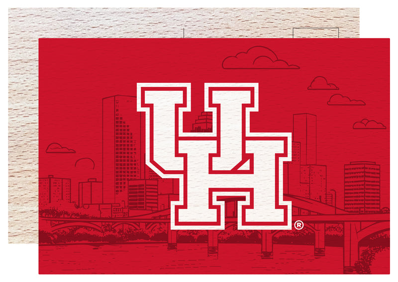 University of Houston Officially Licensed 4x6" Wooden Postcard with Full Color Design 