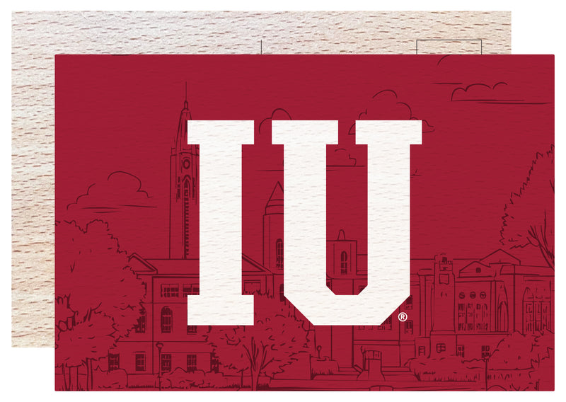 Indiana Hoosiers Officially Licensed 4x6" Wooden Postcard with Full Color Design 