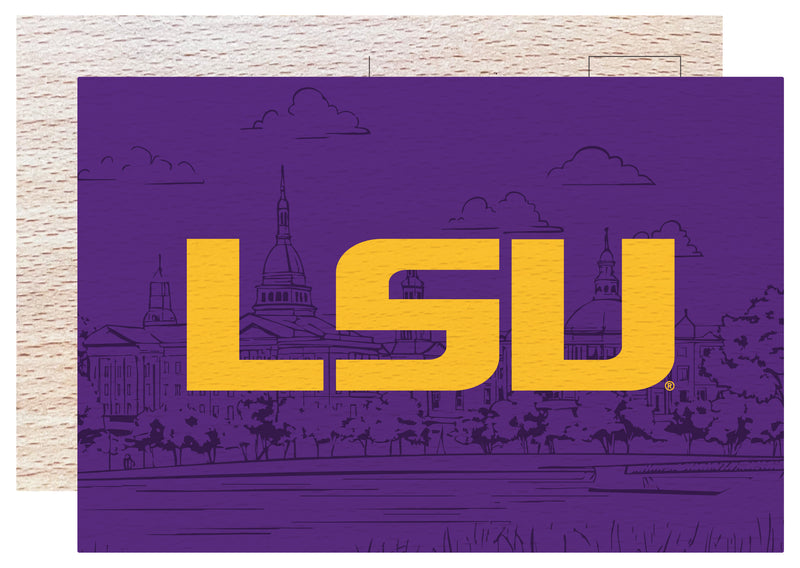 LSU Tigers Officially Licensed 4x6" Wooden Postcard with Full Color Design 