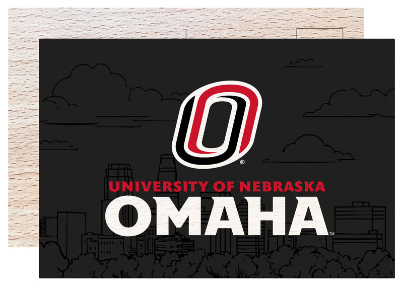Nebraska at Omaha Officially Licensed 4x6" Wooden Postcard with Full Color Design 