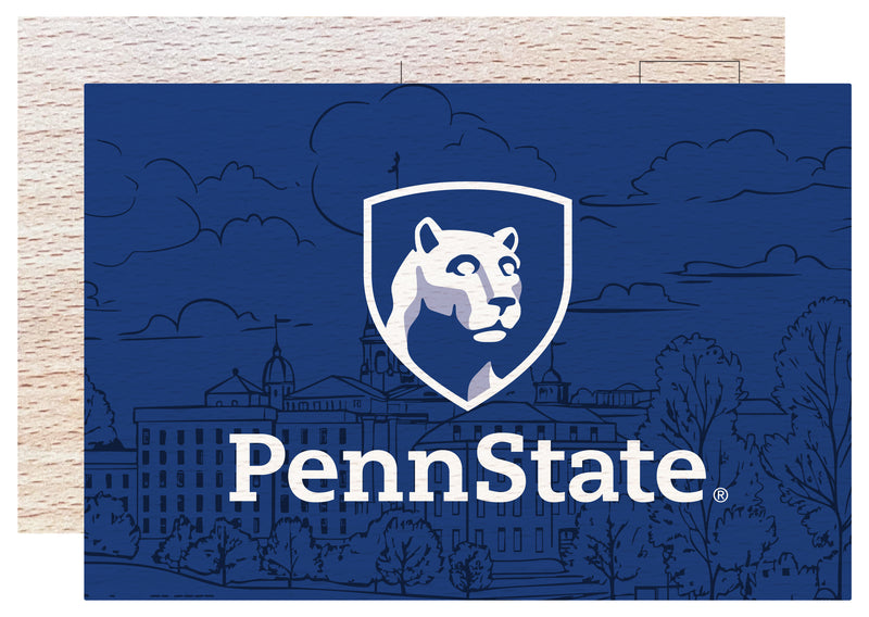 Penn State Nittany Lions Officially Licensed 4x6" Wooden Postcard with Full Color Design 