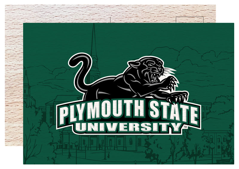 Plymouth State University Officially Licensed 4x6" Wooden Postcard with Full Color Design 
