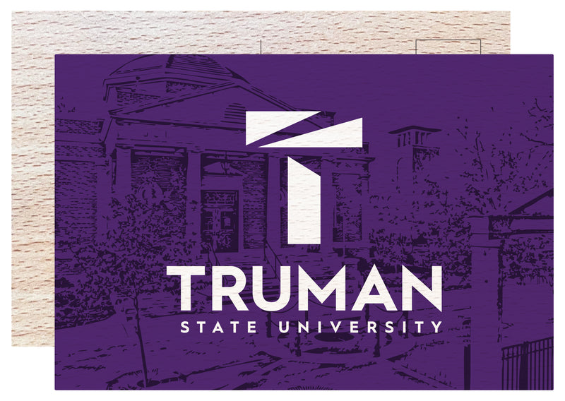 Truman State University Officially Licensed 4x6" Wooden Postcard with Full Color Design 