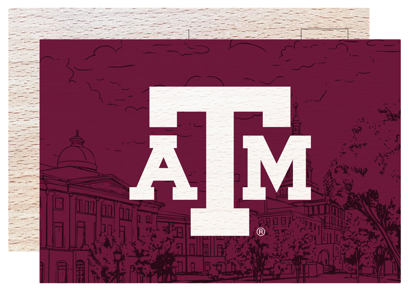 Texas A&M Aggies Officially Licensed 4x6" Wooden Postcard with Full Color Design 