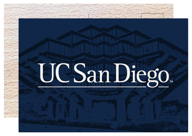UC San Diego Officially Licensed 4x6" Wooden Postcard with Full Color Design 