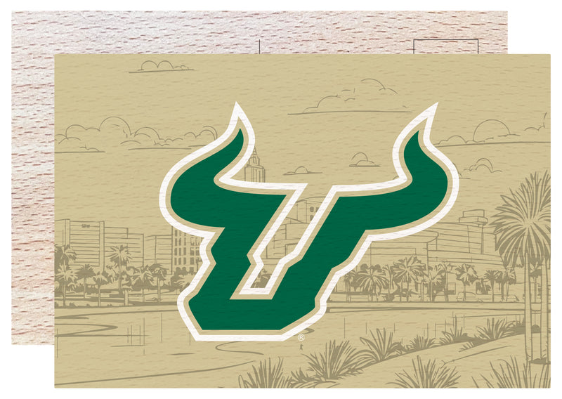 South Florida Bulls Officially Licensed 4x6" Wooden Postcard with Full Color Design 
