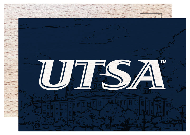 UTSA Roadrunners Officially Licensed 4x6" Wooden Postcard with Full Color Design 