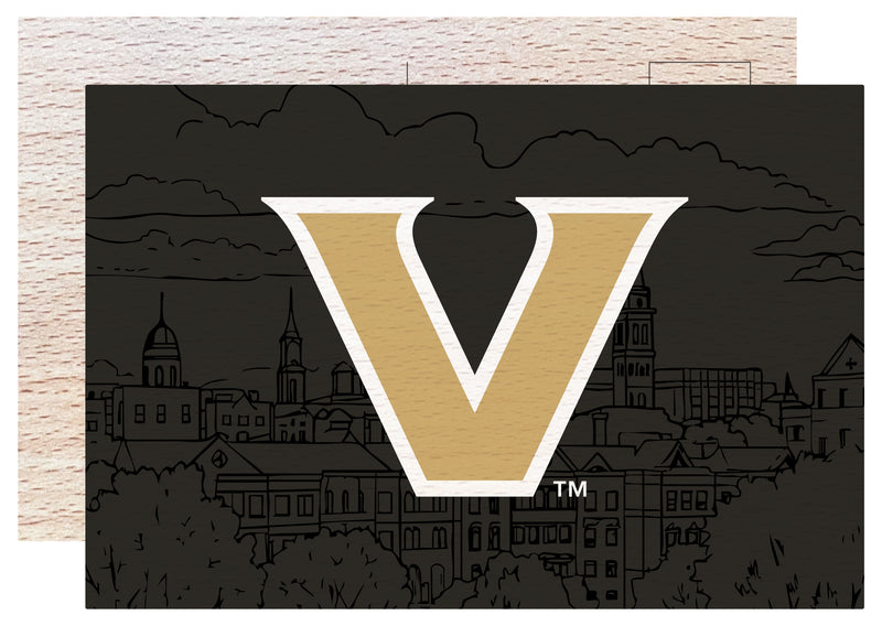 Vanderbilt University Officially Licensed 4x6" Wooden Postcard with Full Color Design 
