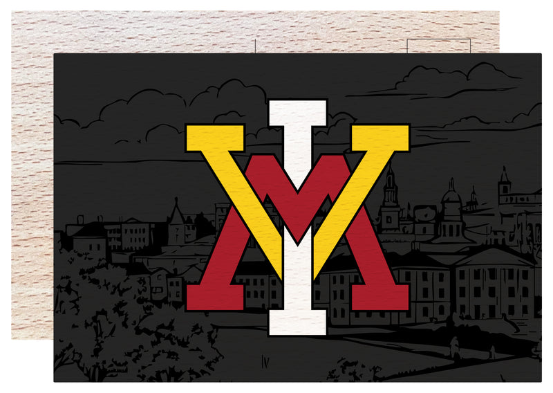 VMI Keydets Officially Licensed 4x6" Wooden Postcard with Full Color Design 