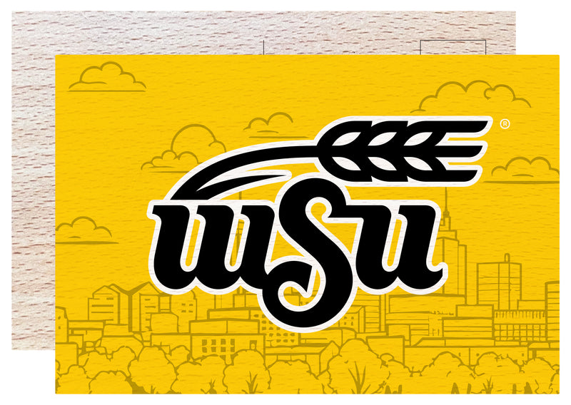 Wichita State Shockers Officially Licensed 4x6" Wooden Postcard with Full Color Design 