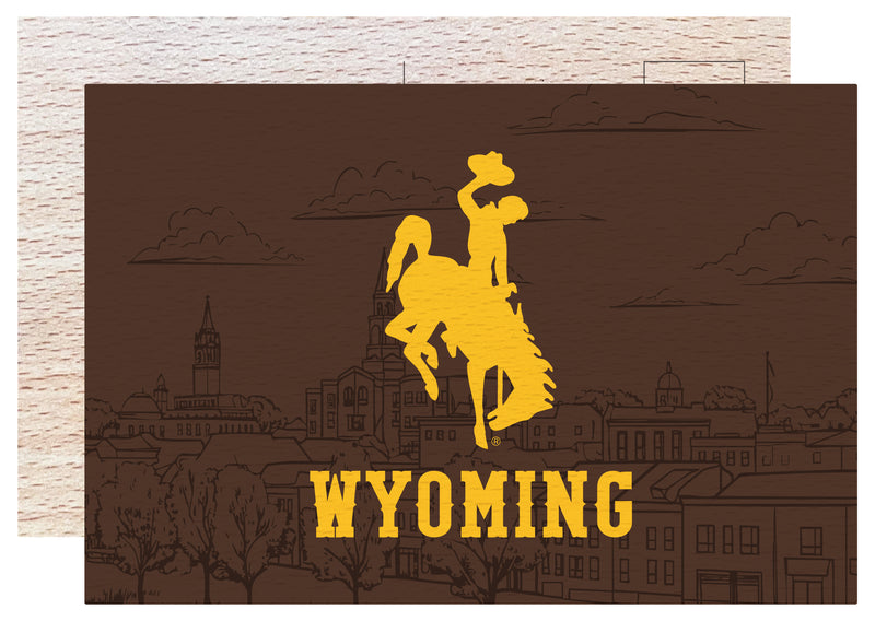 University of Wyoming Officially Licensed 4x6" Wooden Postcard with Full Color Design 