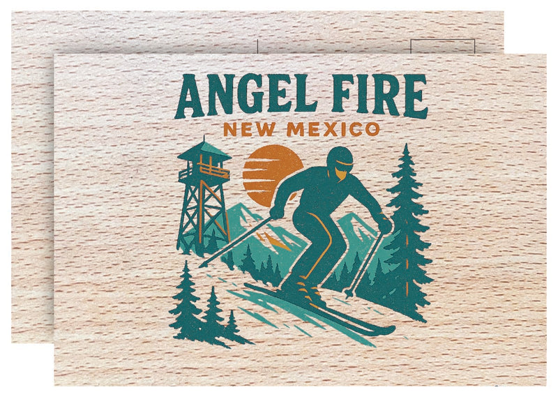 Angel Fire New Mexico Vintage Full Color Vintage Design 4 x 6 Souvenir Wood Postcard