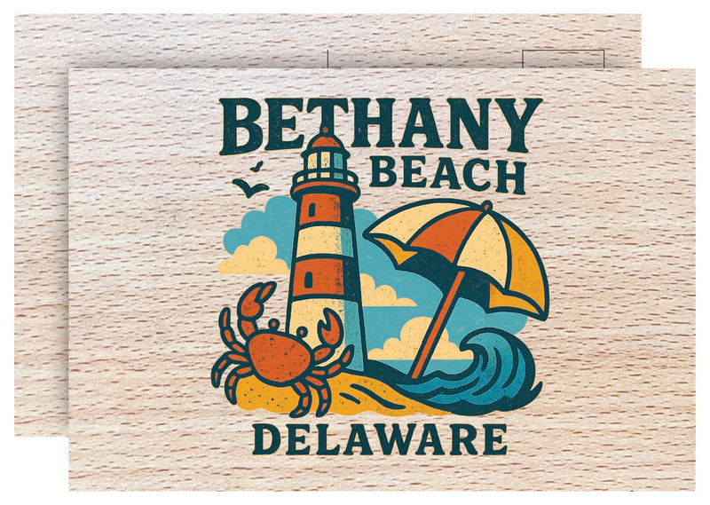 Bethany Beach Delaware Vintage Full Color Vintage Design 4 x 6 Souvenir Wood Postcard