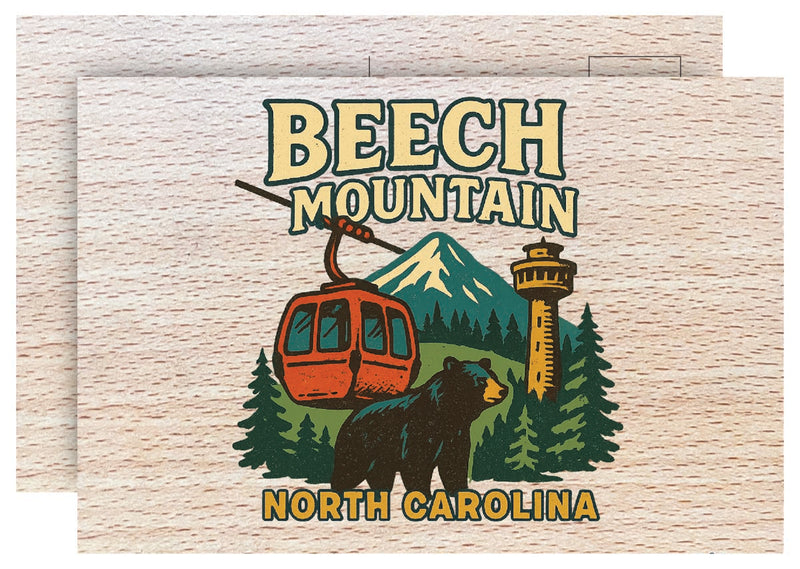 Beech Mountain North Carolina Vintage Full Color Vintage Design 4 x 6 Souvenir Wood Postcard