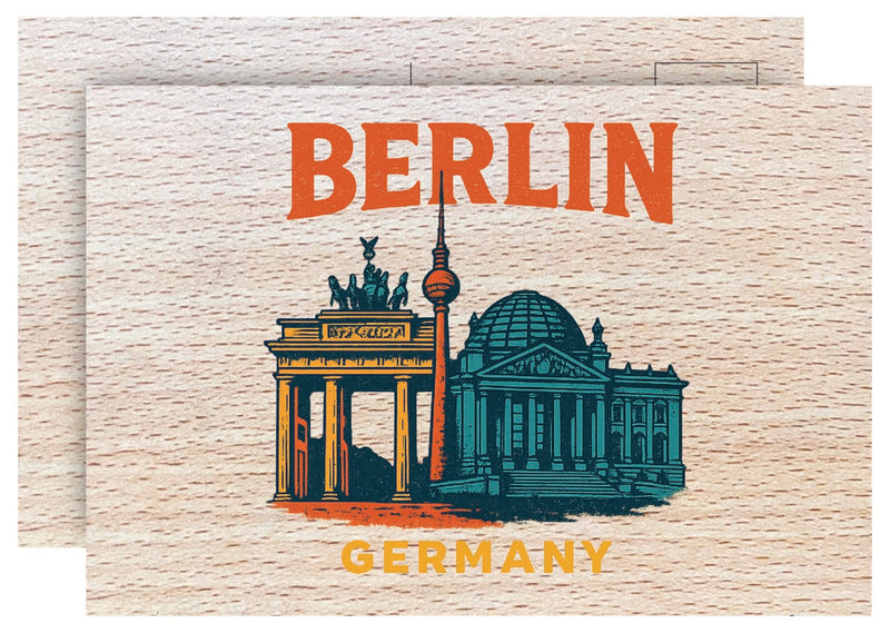 Berlin Germany Vintage Full Color Vintage Design 4 x 6 Souvenir Wood Postcard