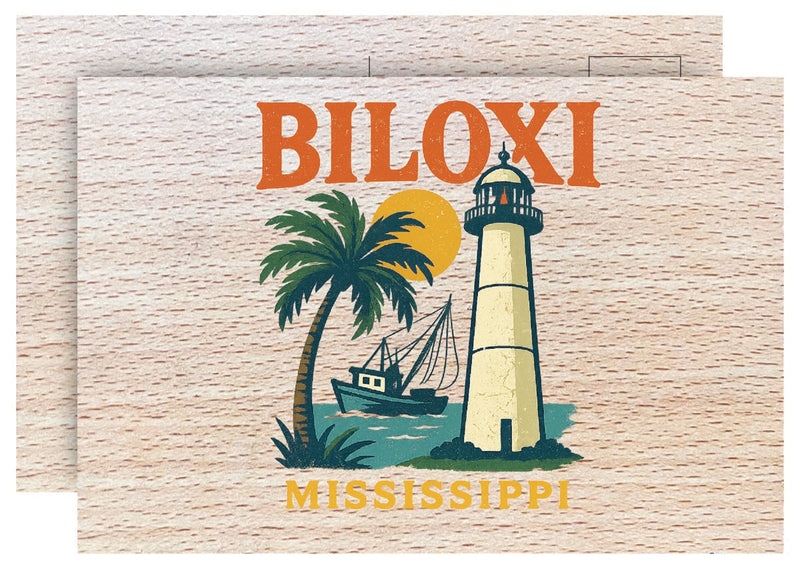 Biloxi Mississippi Vintage Full Color Vintage Design 4 x 6 Souvenir Wood Postcard