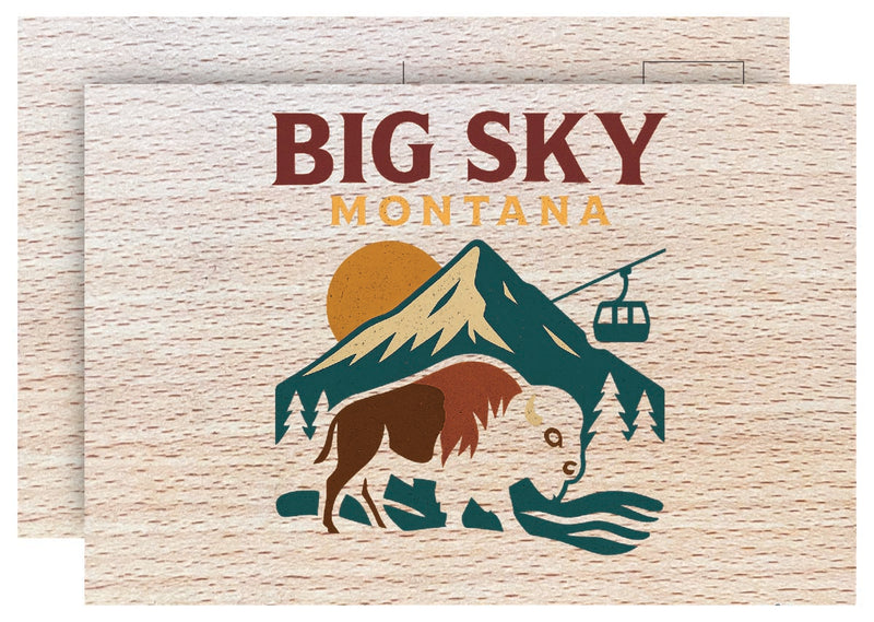 Big Sky Montana Vintage Full Color Vintage Design 4 x 6 Souvenir Wood Postcard