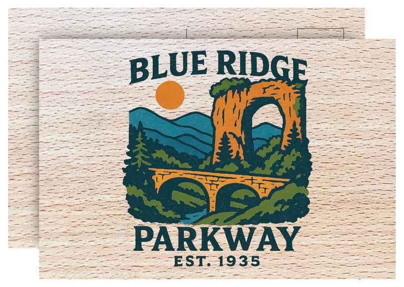 Blue Ridge Parkway Vintage Full Color Vintage Design 4 x 6 Souvenir Wood Postcard