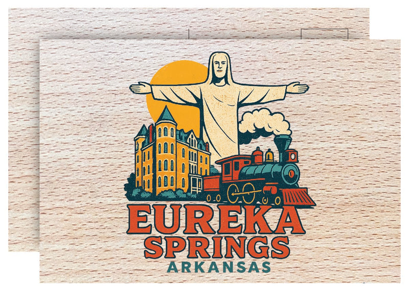 Eureka Springs Arkansas Vintage Full Color Vintage Design 4 x 6 Souvenir Wood Postcard