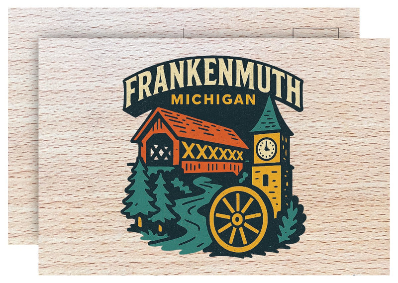 Frankenmuth Michigan Vintage Full Color Vintage Design 4 x 6 Souvenir Wood Postcard