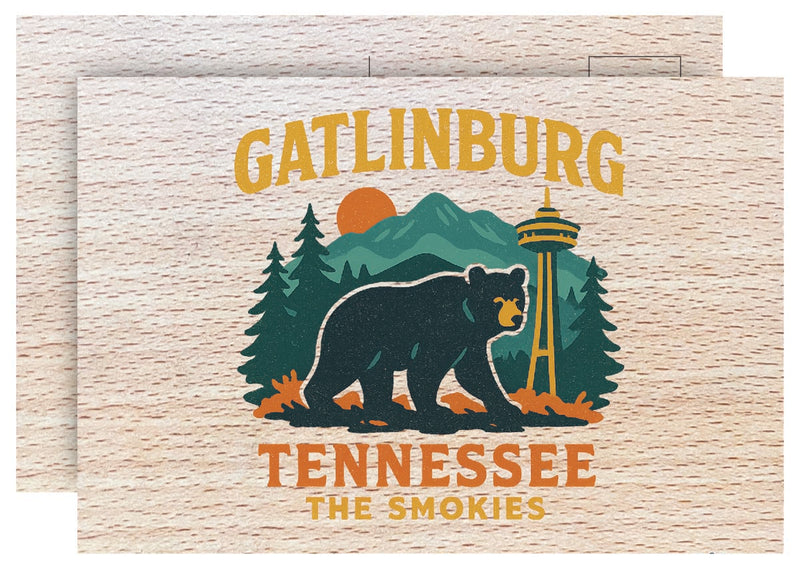 Gatlinburg Tennessee Vintage Full Color Vintage Design 4 x 6 Souvenir Wood Postcard