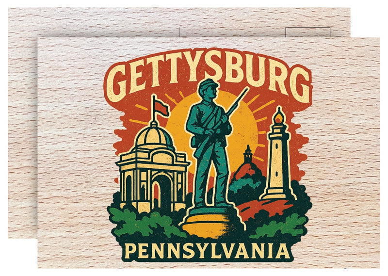 Gettysburg Pennsylvania Vintage Full Color Vintage Design 4 x 6 Souvenir Wood Postcard