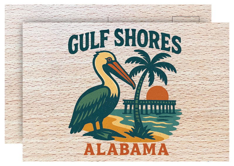 Gulf Shores Alabama Vintage Full Color Vintage Design 4 x 6 Souvenir Wood Postcard