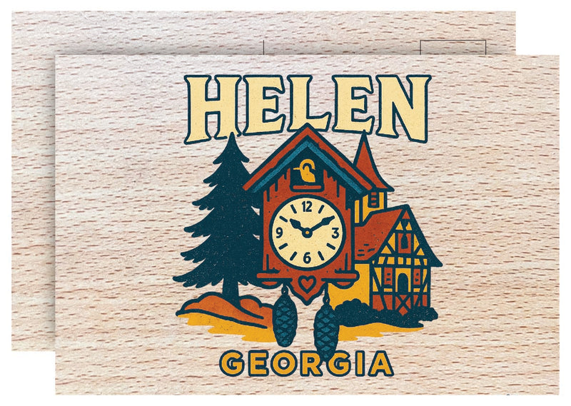 Helen Georgia Vintage Full Color Vintage Design 4 x 6 Souvenir Wood Postcard