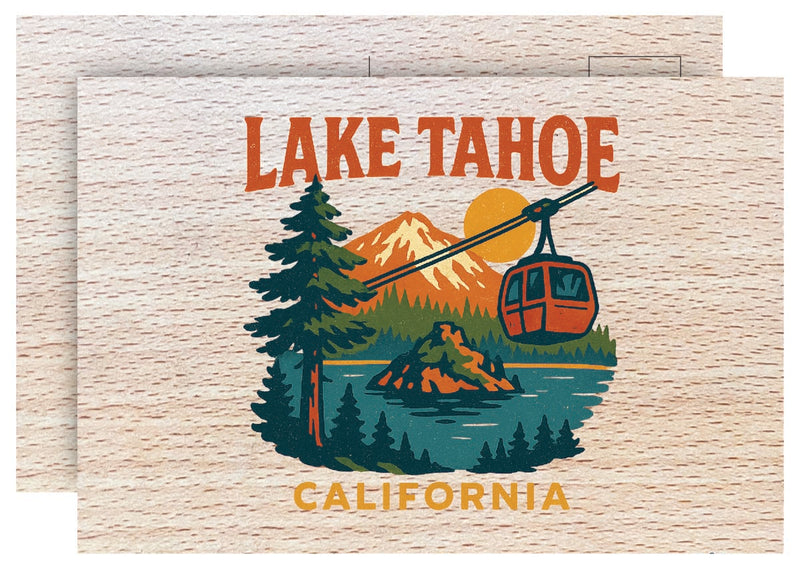 Lake Tahoe California Vintage Full Color Vintage Design 4 x 6 Souvenir Wood Postcard