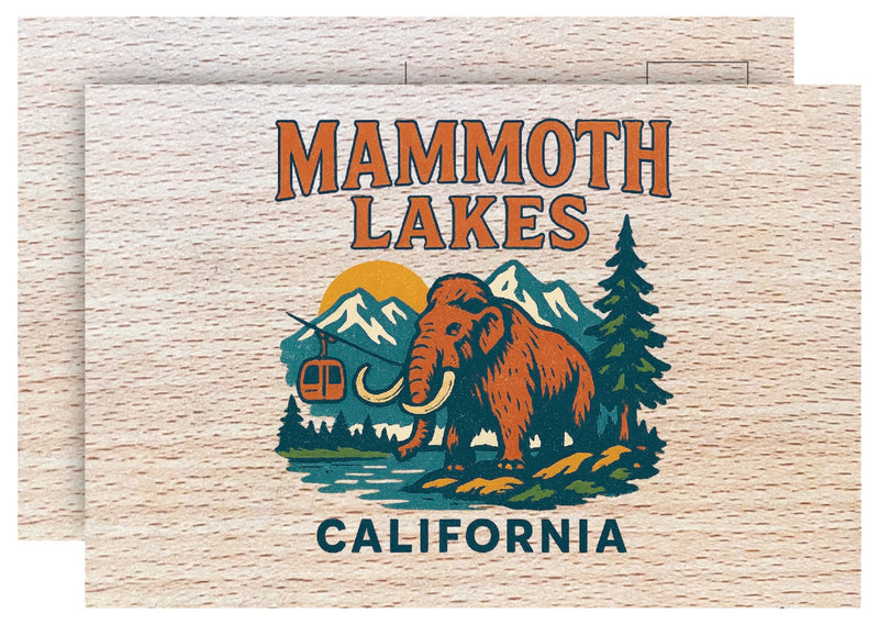 Mammoth Lakes California Vintage Full Color Vintage Design 4 x 6 Souvenir Wood Postcard
