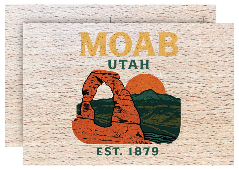 Moab Utah Vintage Full Color Vintage Design 4 x 6 Souvenir Wood Postcard